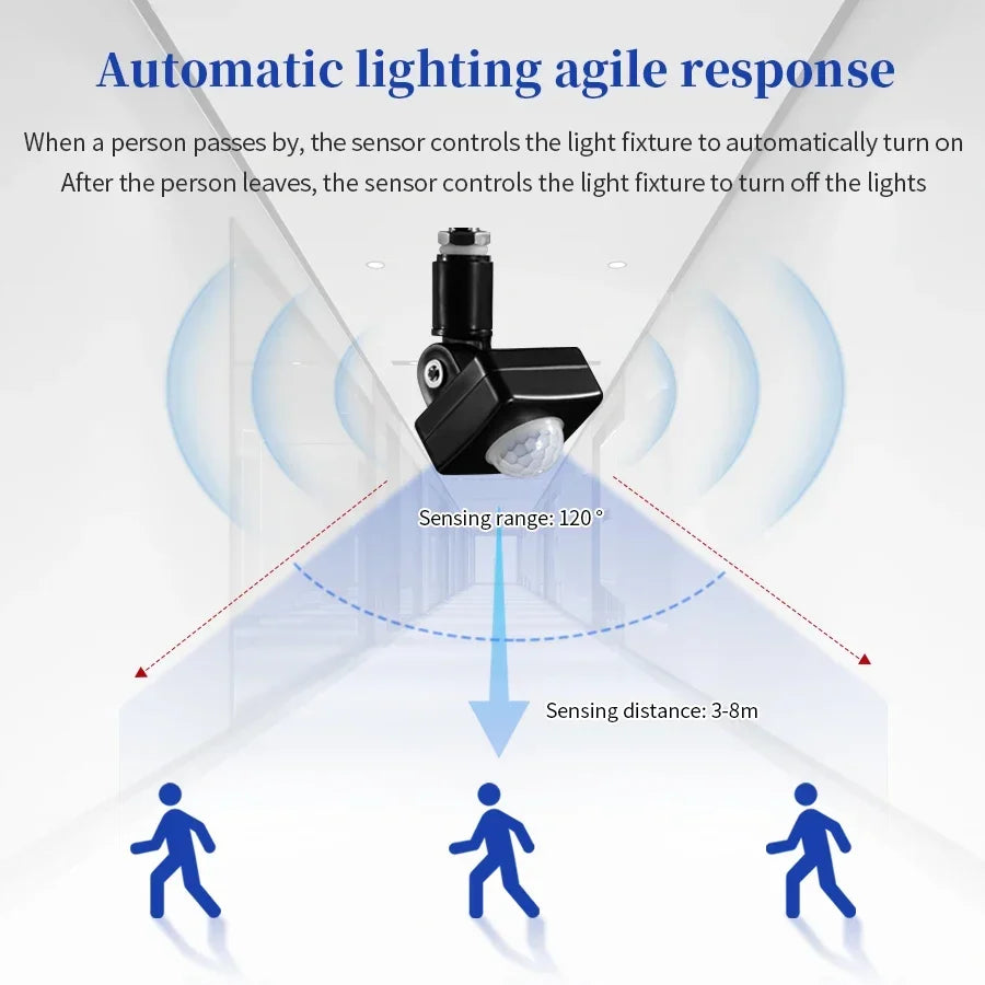 LED Motion Sensor 220V 110V Automatic PIR Infrared Detector 180 Degree Rotating Outdoor Timer Light Switch PIR Motion Sensor