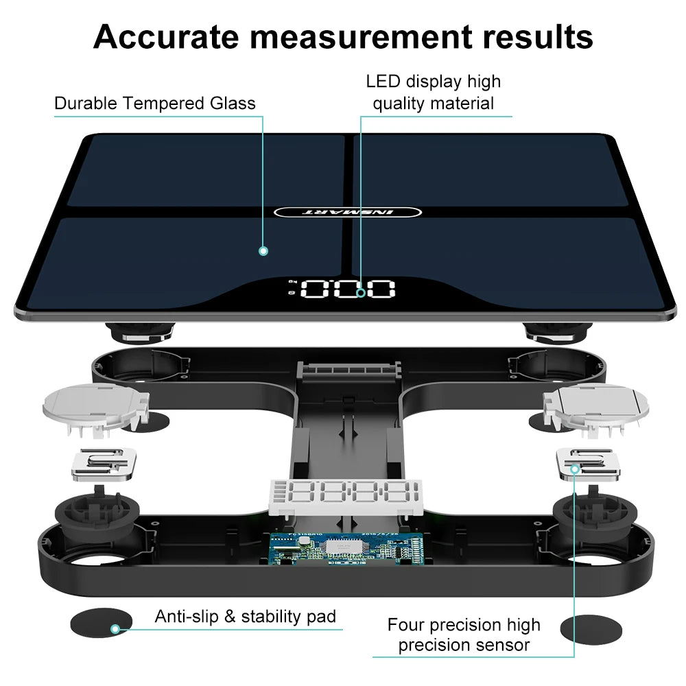 Smart Digital Weight Scale Person Body Balance Inteligente Adult 180Kg Smart Body Fat Professional Scales Bioimpedance Scale